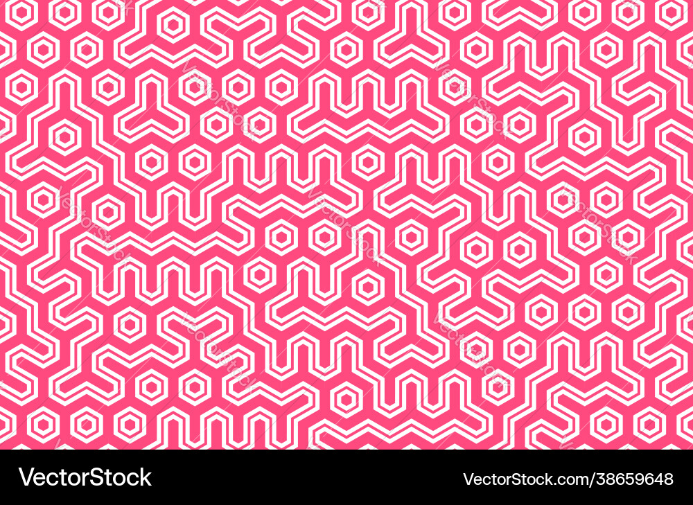 Seamless geometric pattern with hexagons and lines vector image