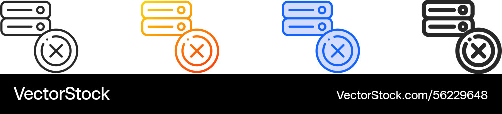 Server iconthin linear gradient blue stroke Vector Image