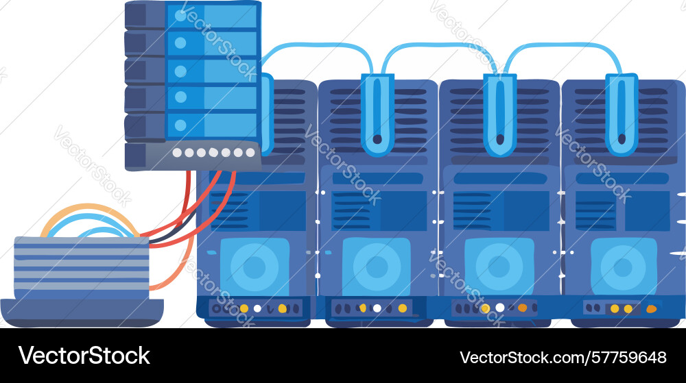 Server room data center network infrastructure vector image