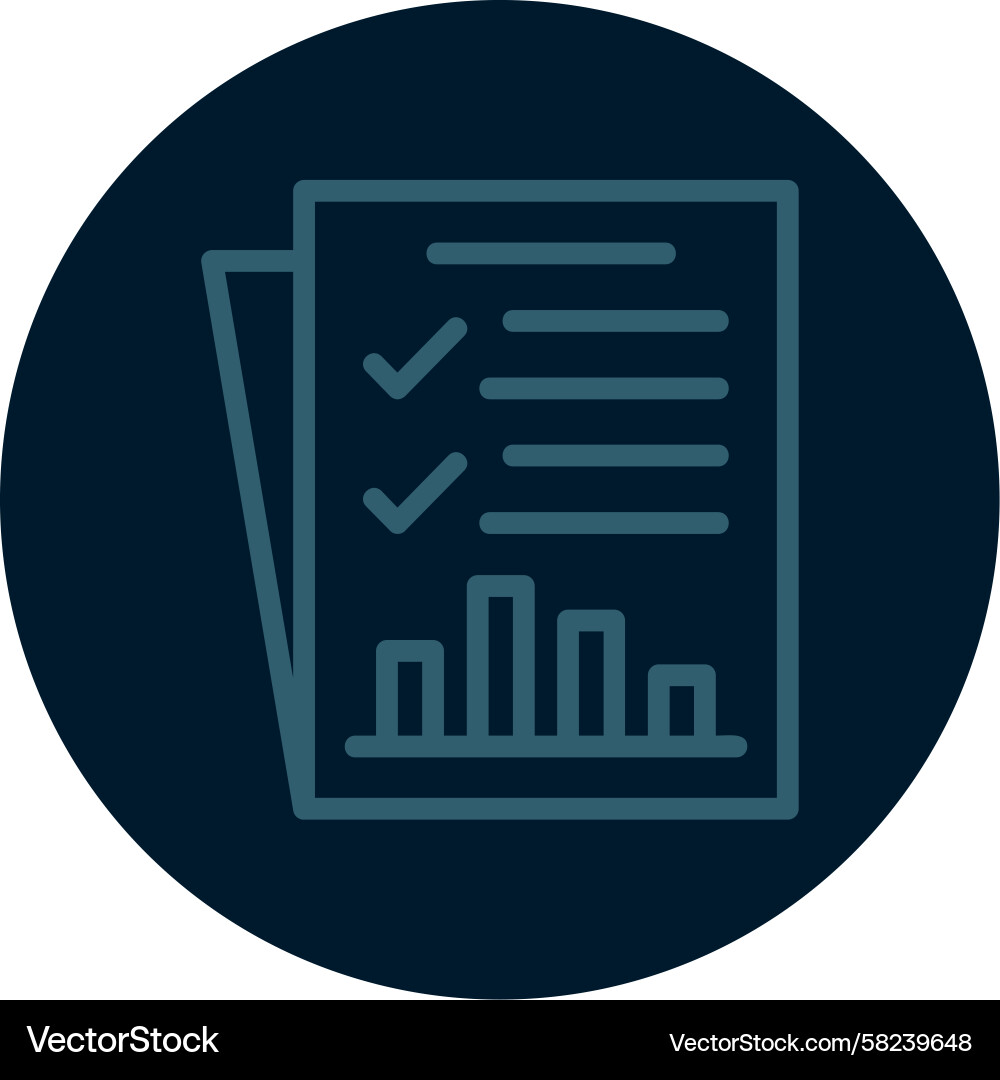 Status Report Line Icon - Multi Color Vector Image
