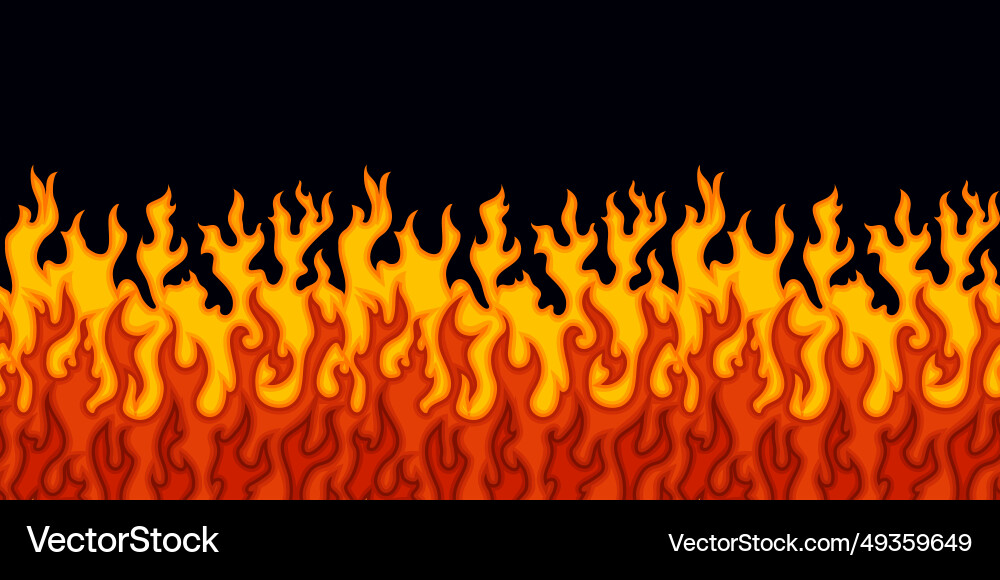 Abstract flame border seamless pattern Abstract flame border seamless pattern vector image