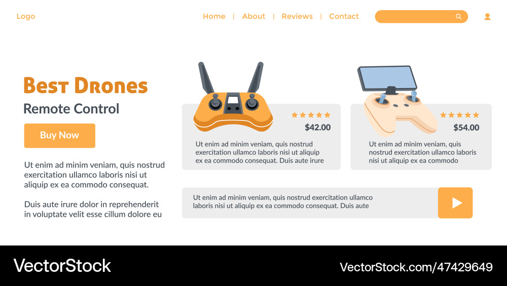 Best drones with remote control website page Best drones with remote control website page vector image