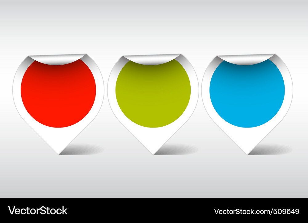 Colorful Point Labels Vector Image