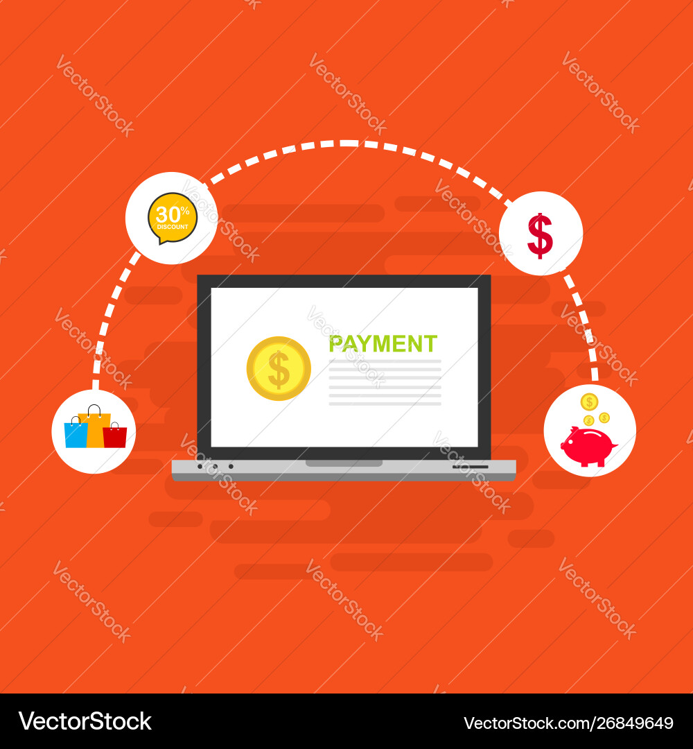 Concept online and mobile payments for web page Vector Image