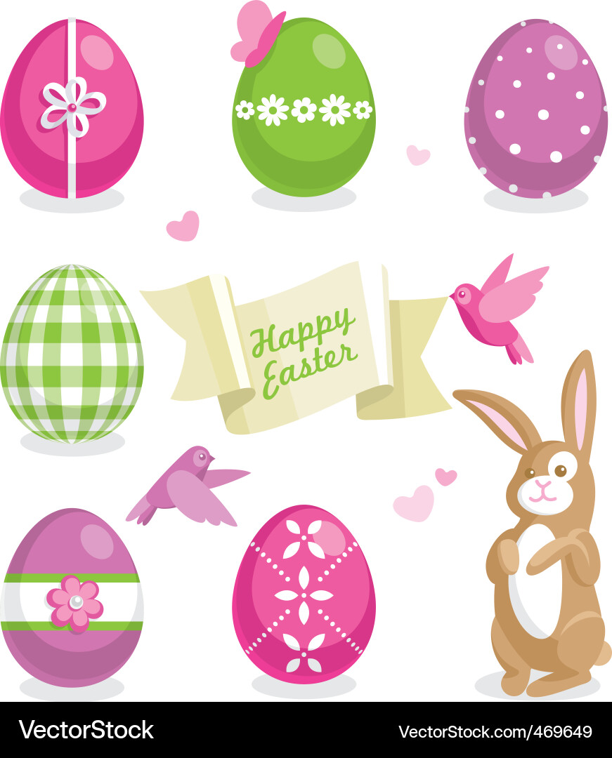 Cute Easter Celebration Set vector image