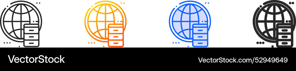Global iconthin linear gradient blue stroke Global iconthin linear gradient blue stroke vector image