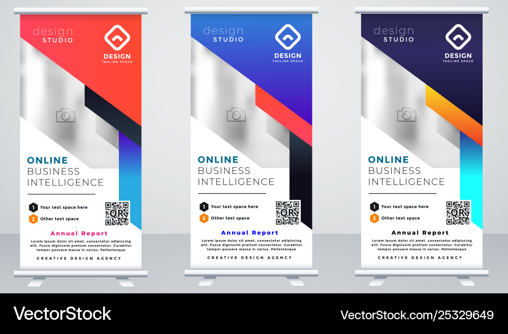 Modern Abstract Roll Up Banner Vector Image