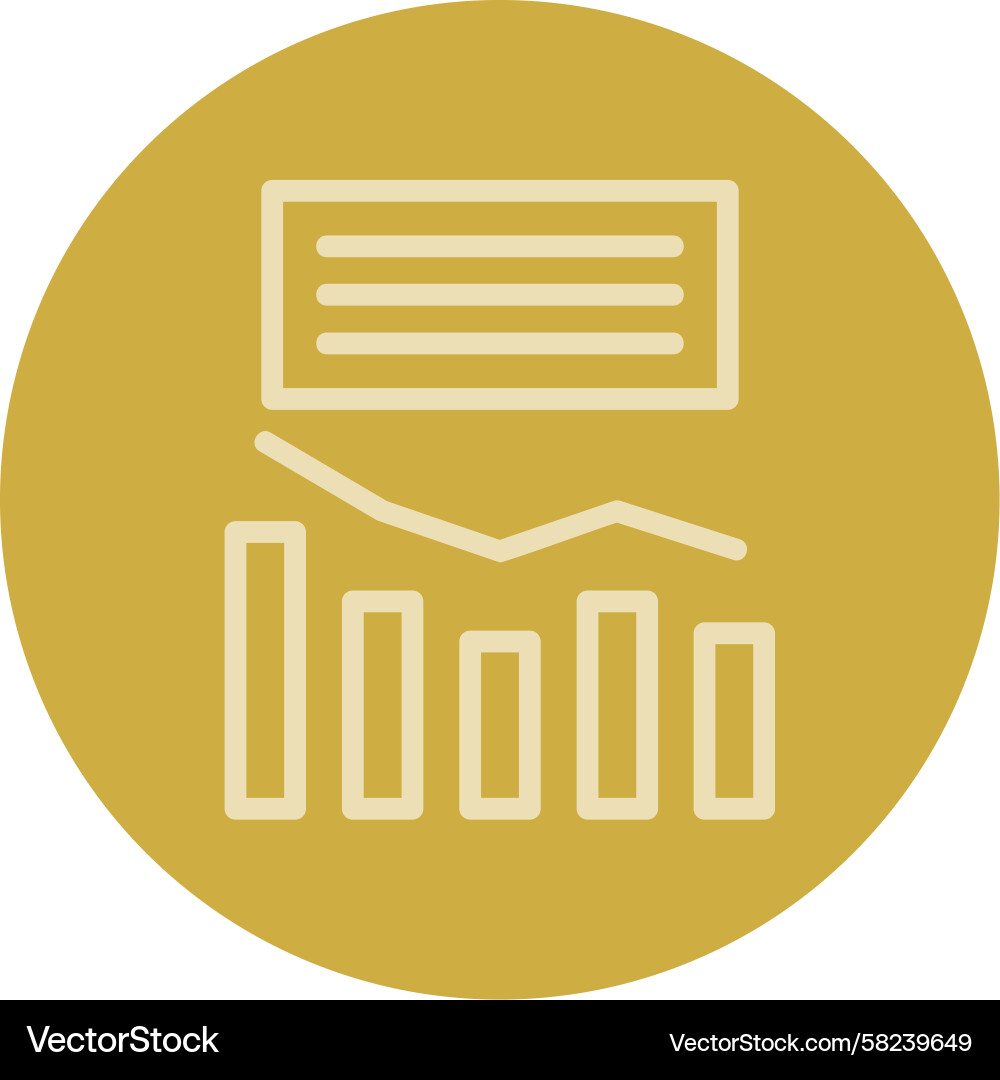 Multi-Color Line Chart Icon Vector Image