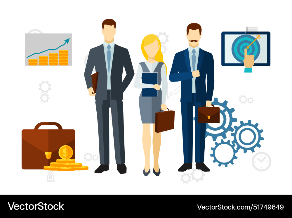 Office work environment teamworking performance vector image