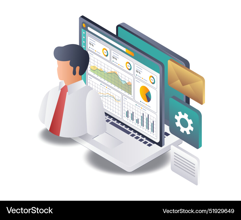 Professional data management for technological Vector Image