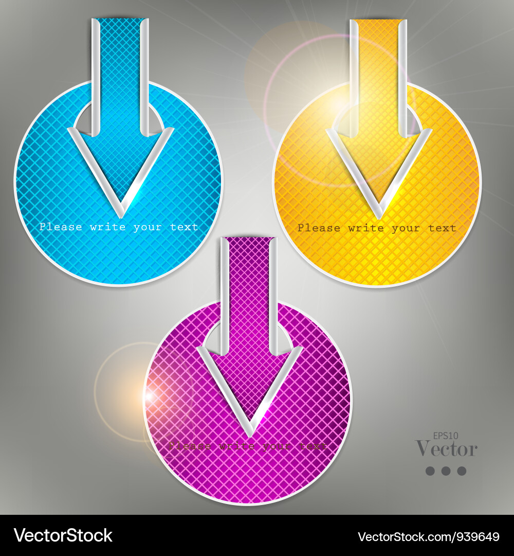 Set of colorful arrows website elements vector image