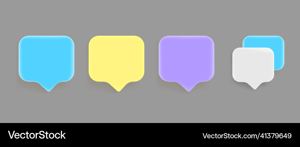 Speech bubbles set 3d objects vector image