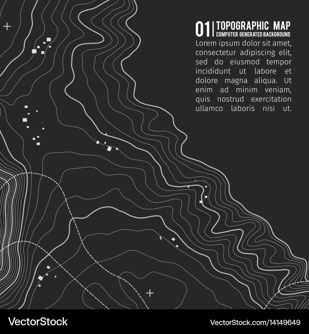Topographic map background with space for copy Vector Image