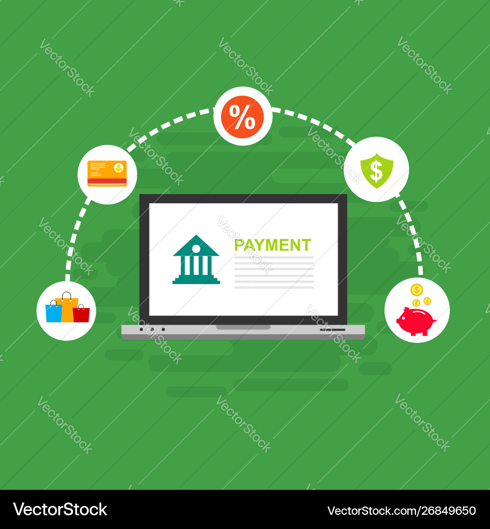 Concept online and mobile payments for web page Concept online and mobile payments for web page vector image