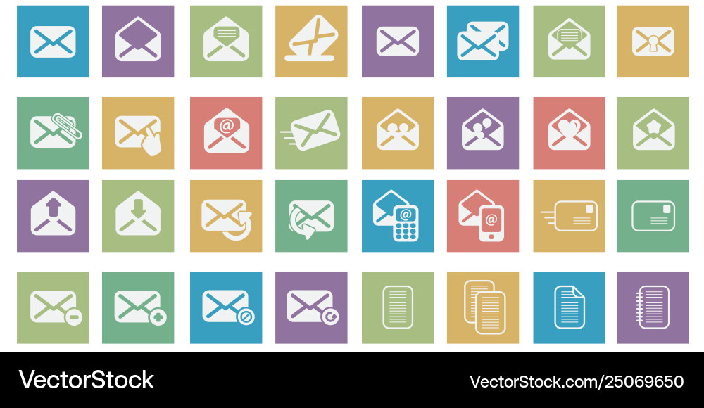 Email Icon Set - Communication & Messaging vector image