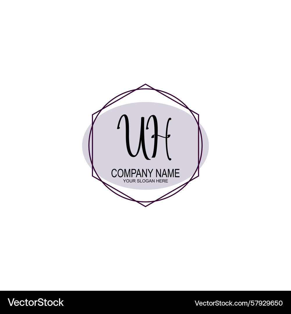 Handwriting logo concepts with initial uh Handwriting logo concepts with initial uh Vector Image