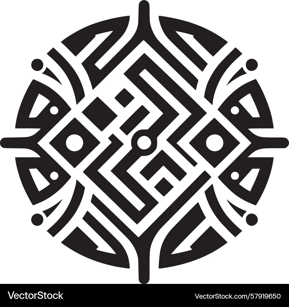 Intricate circular maze design vector image