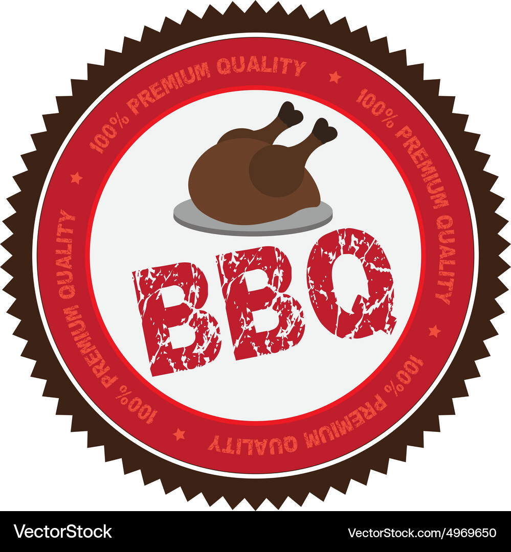 Isolated label with text and barbecue elements Vector Image