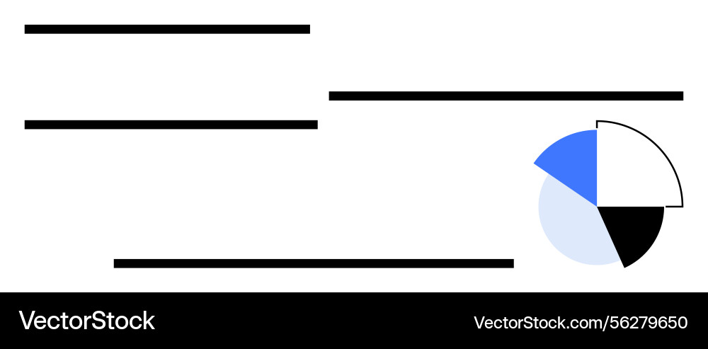 Minimalist data visualization with pie chart Minimalist data visualization with pie chart vector image