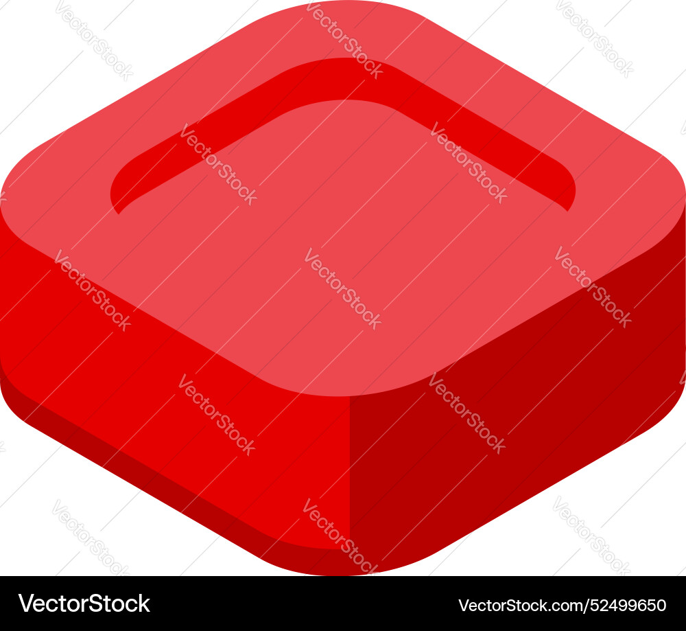 Red square platform displaying something isometric Red square platform displaying something isometric Vector Image