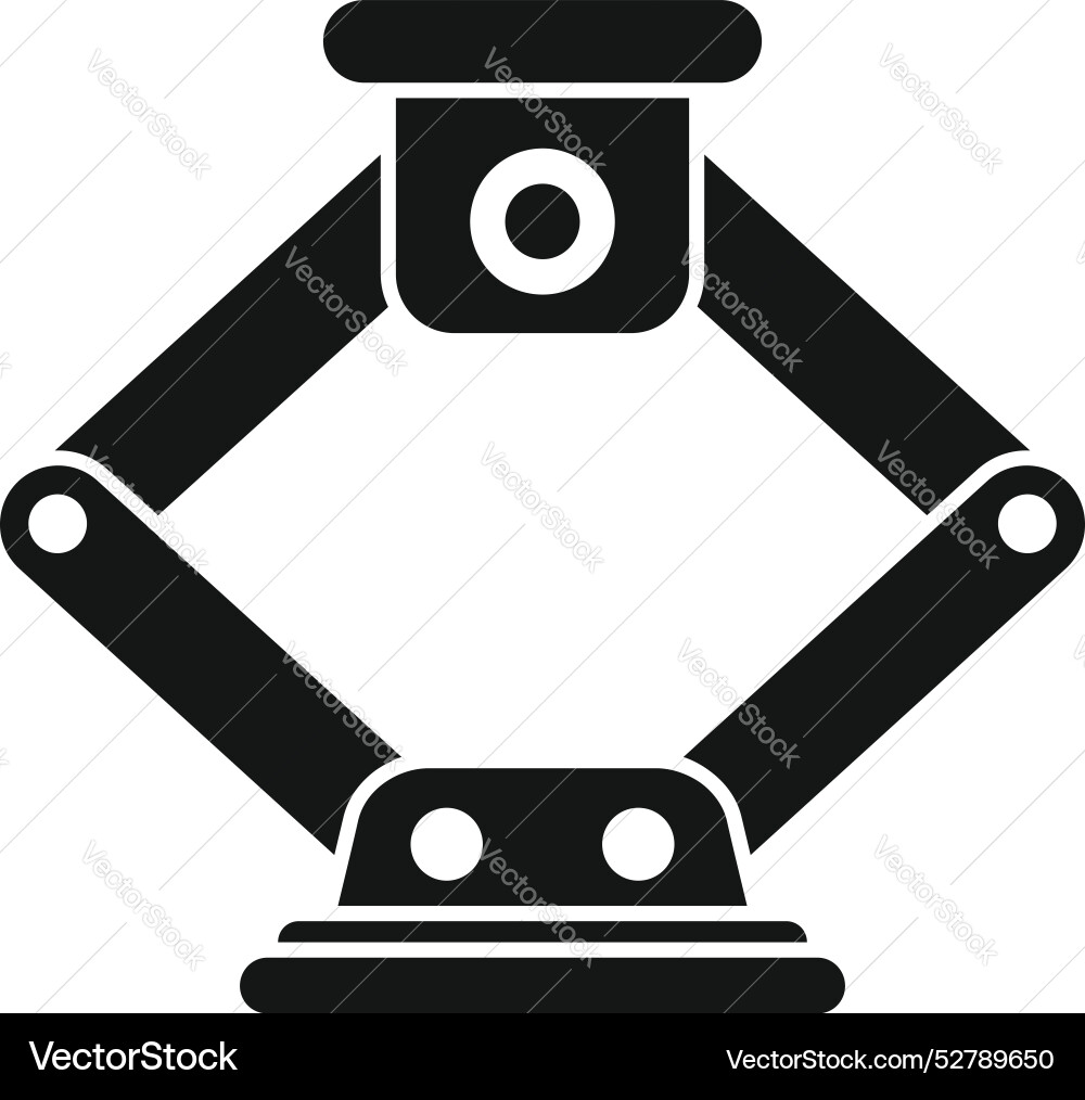 Robotic arm holding object with camera vision vector image