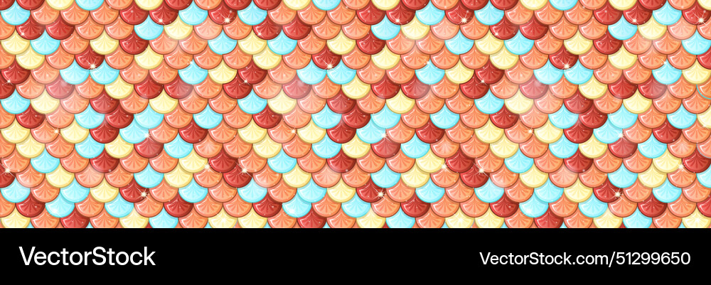 Seamless pattern of multicolored fish scales Seamless pattern of multicolored fish scales Vector Image