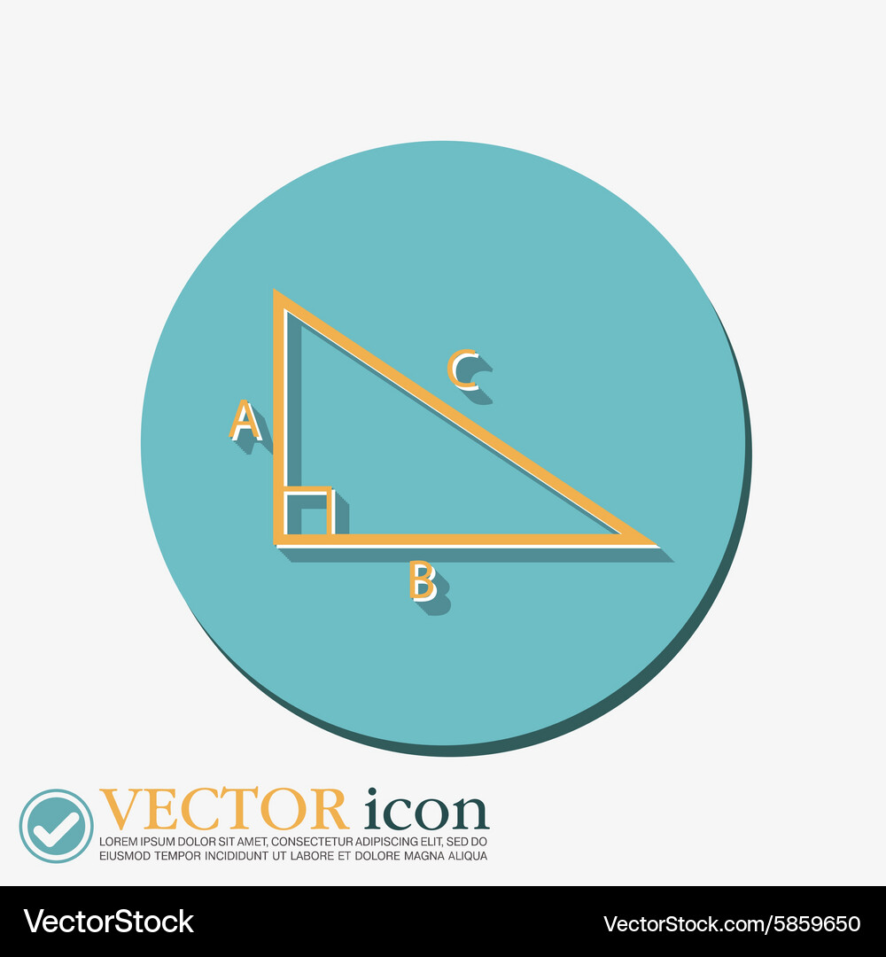 Triangle math symbol icon geometry learning Vector Image