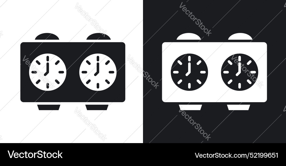 Chess clock icon set in solid style Chess clock icon set in solid style Vector Image