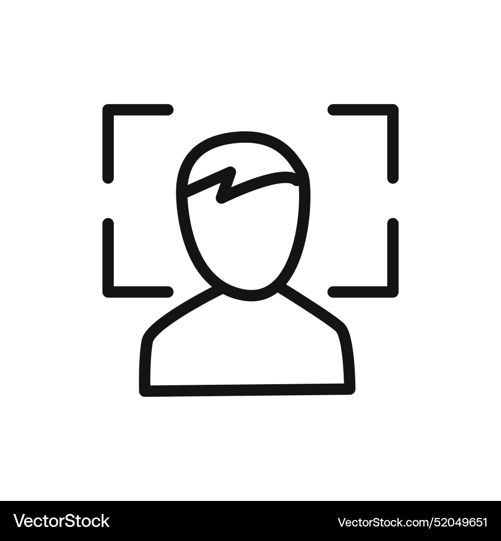 Face detection icon linear graphics sign Face detection icon linear graphics sign vector image
