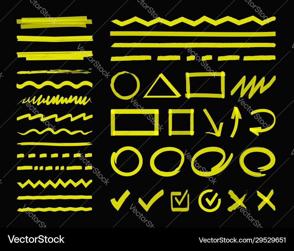 Highlight Marker Set Vector Image