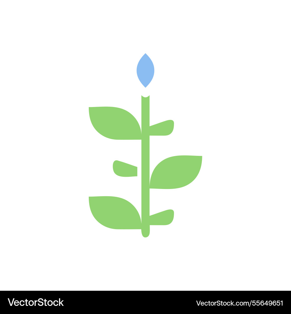 Minimalist sprout icon with dew drop element Vector Image