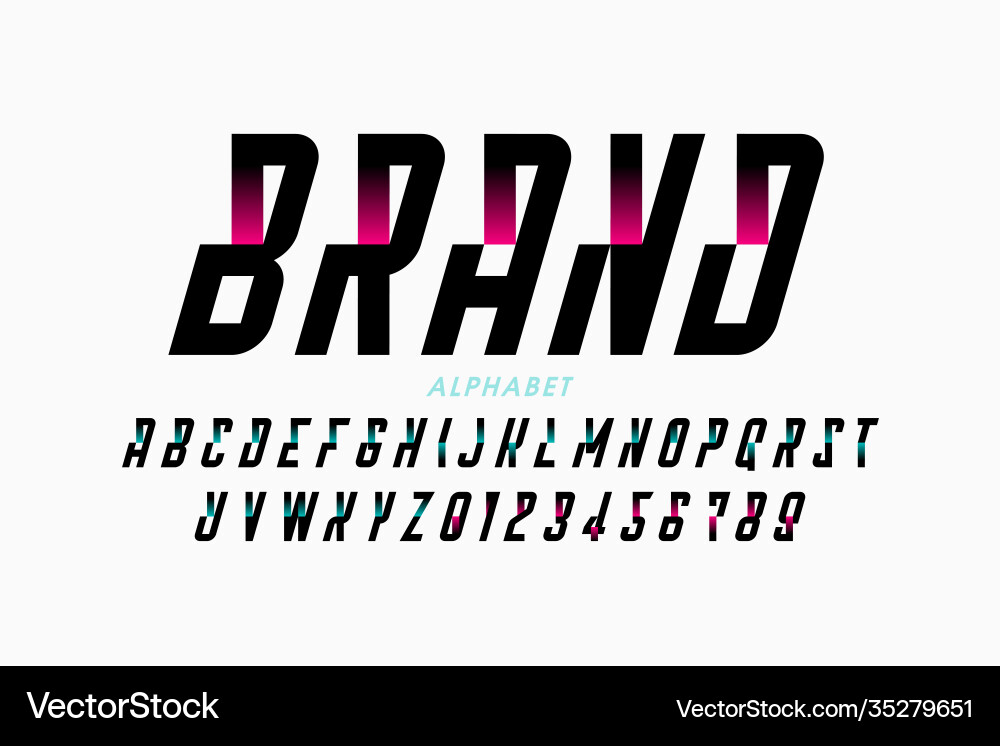 Modern style font alphabet letters and numbers Modern style font alphabet letters and numbers vector image