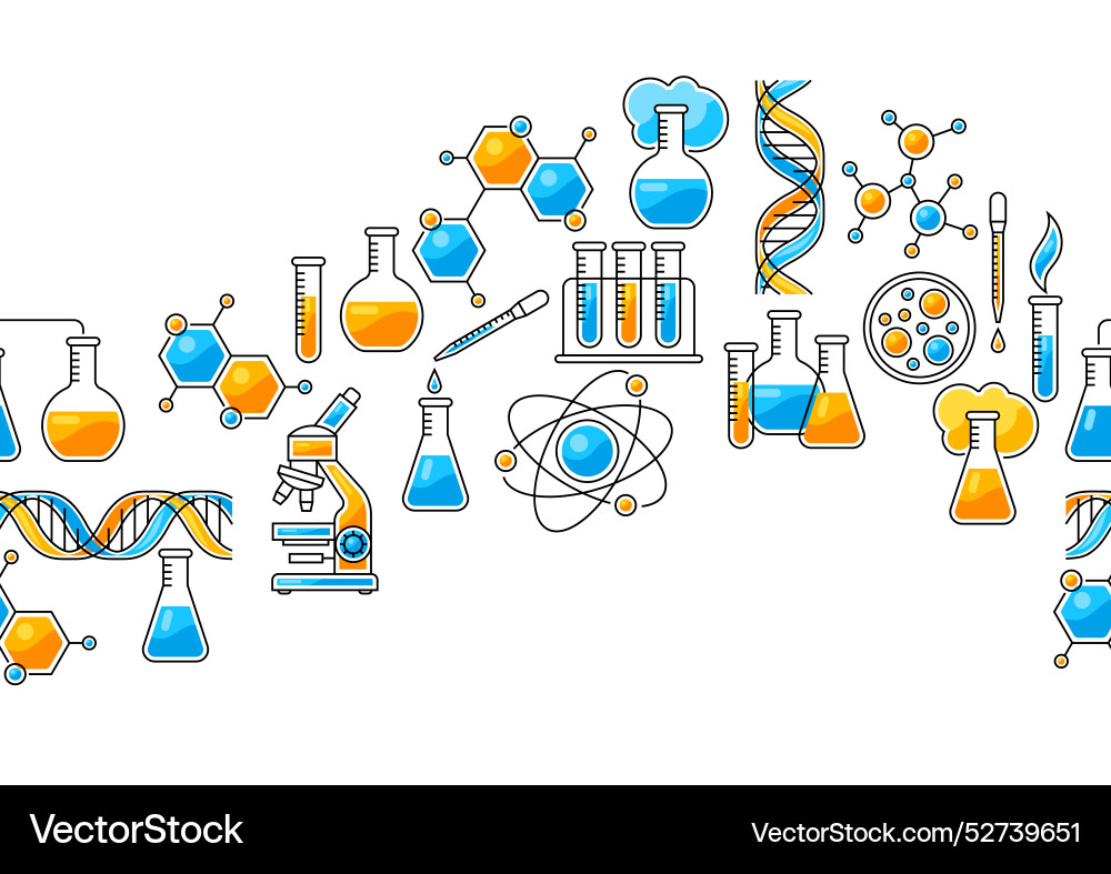 Pattern with science items medical concept image Vector Image