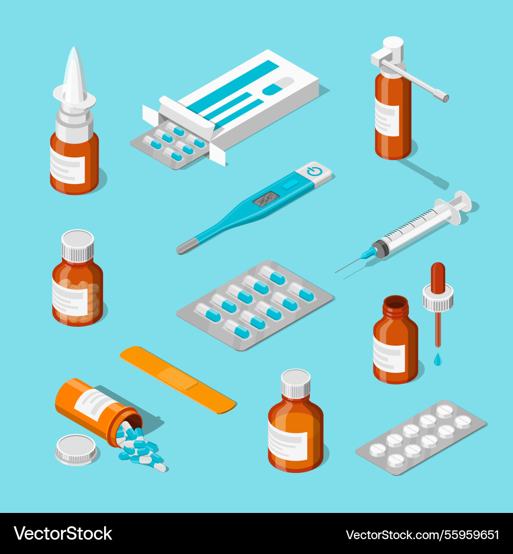 Pharmazie Medizin und Gesundheitswesen 3d isometrisch Pharmazie Medizin und Gesundheitswesen 3d isometrisch vektorbild