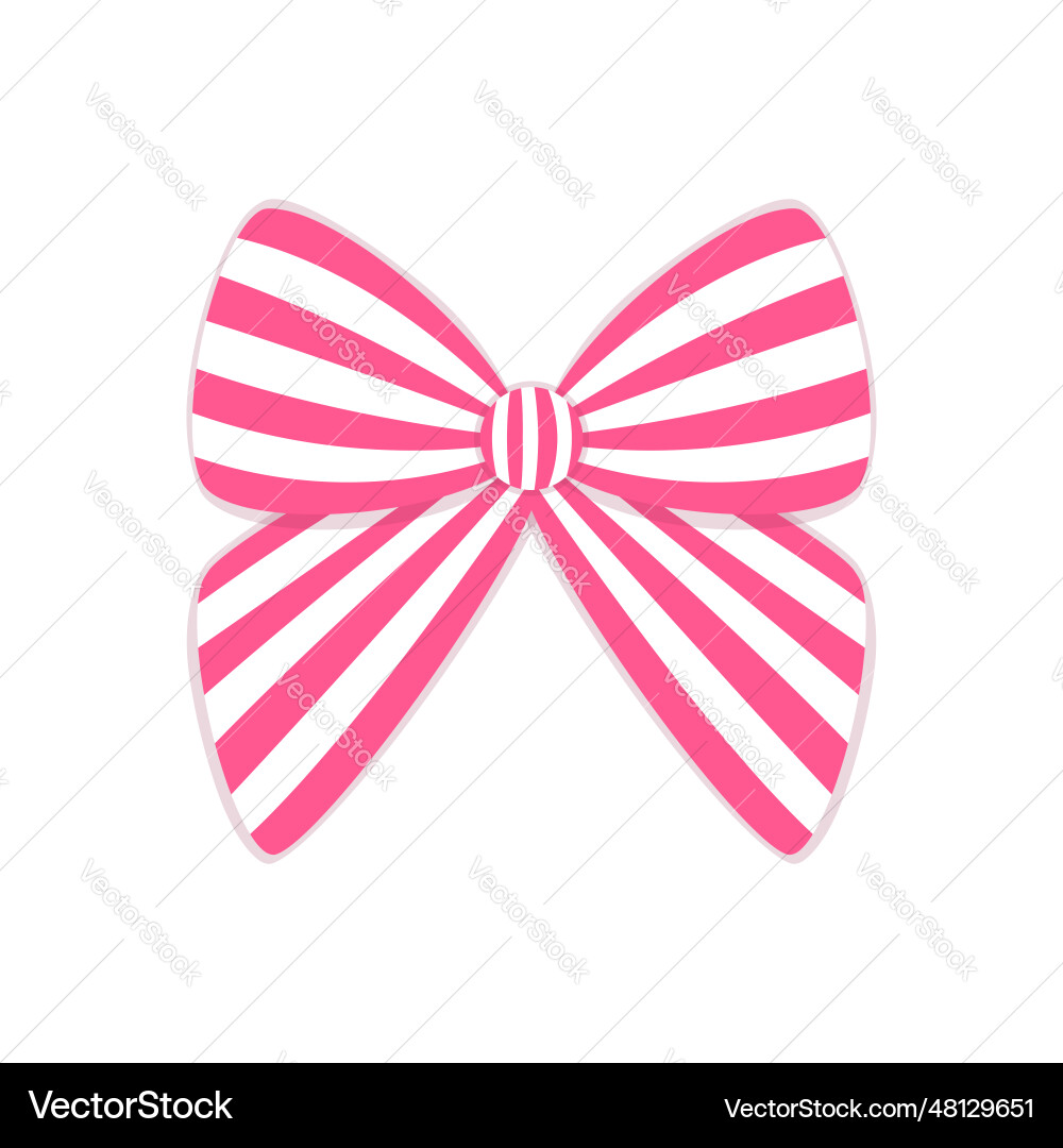 Stripes hair bow pink white for a princess girl Stripes hair bow pink white for a princess girl vector image