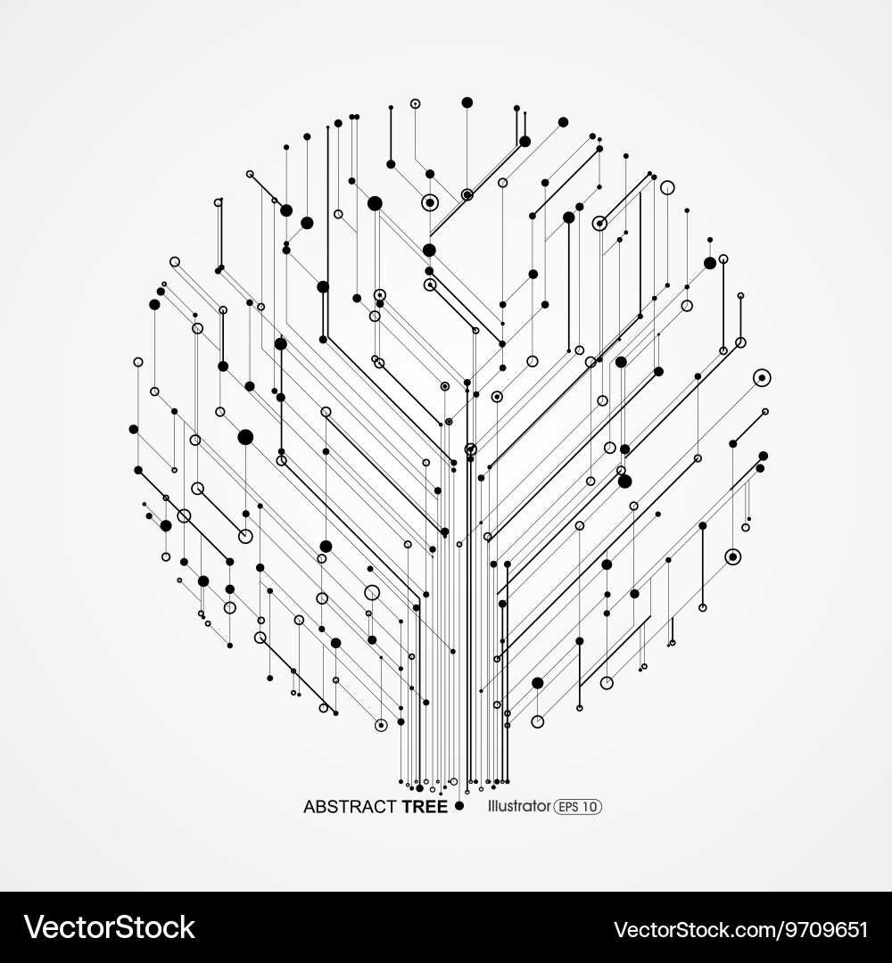 Tree circuit consisting vector image