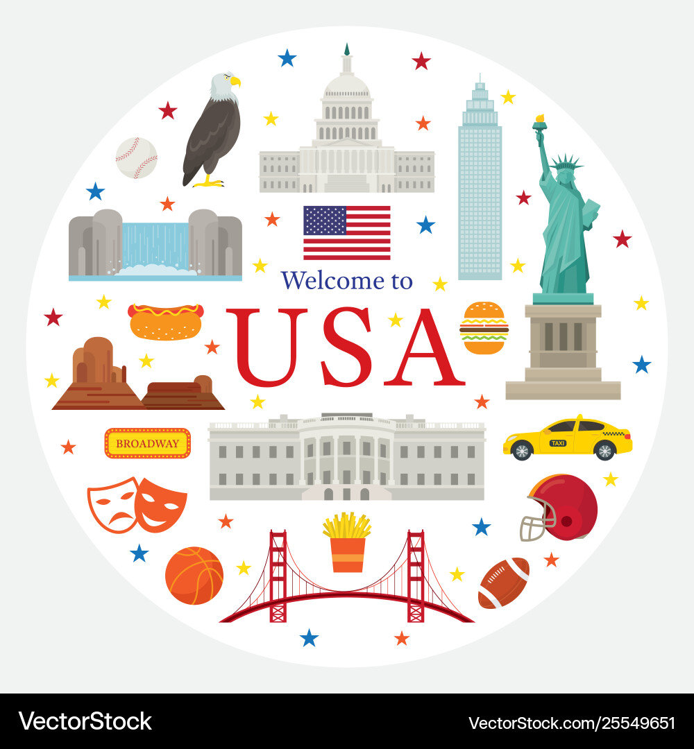 Vereinigte Staaten america usa object label Vereinigte Staaten america usa object label vektorbild