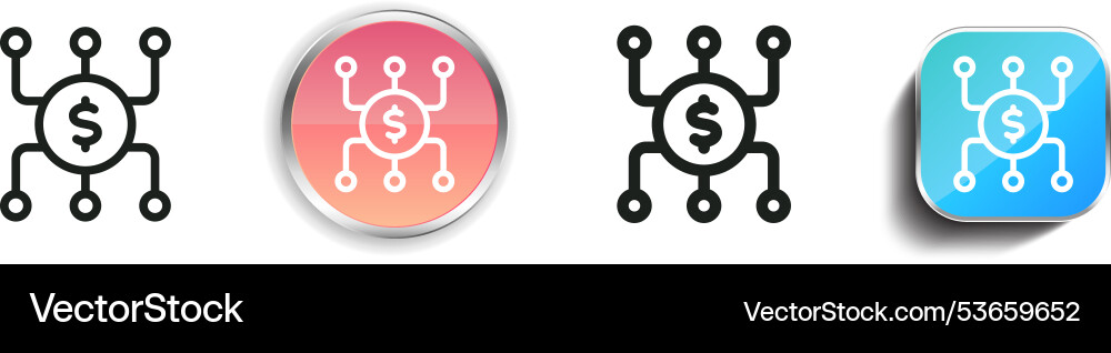 Diversify icon thin linear regular and button Diversify icon thin linear regular and button vector image