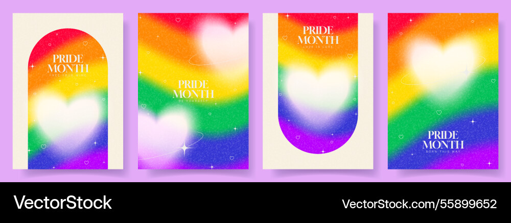 Pride month cards collection Pride month cards collection vector image