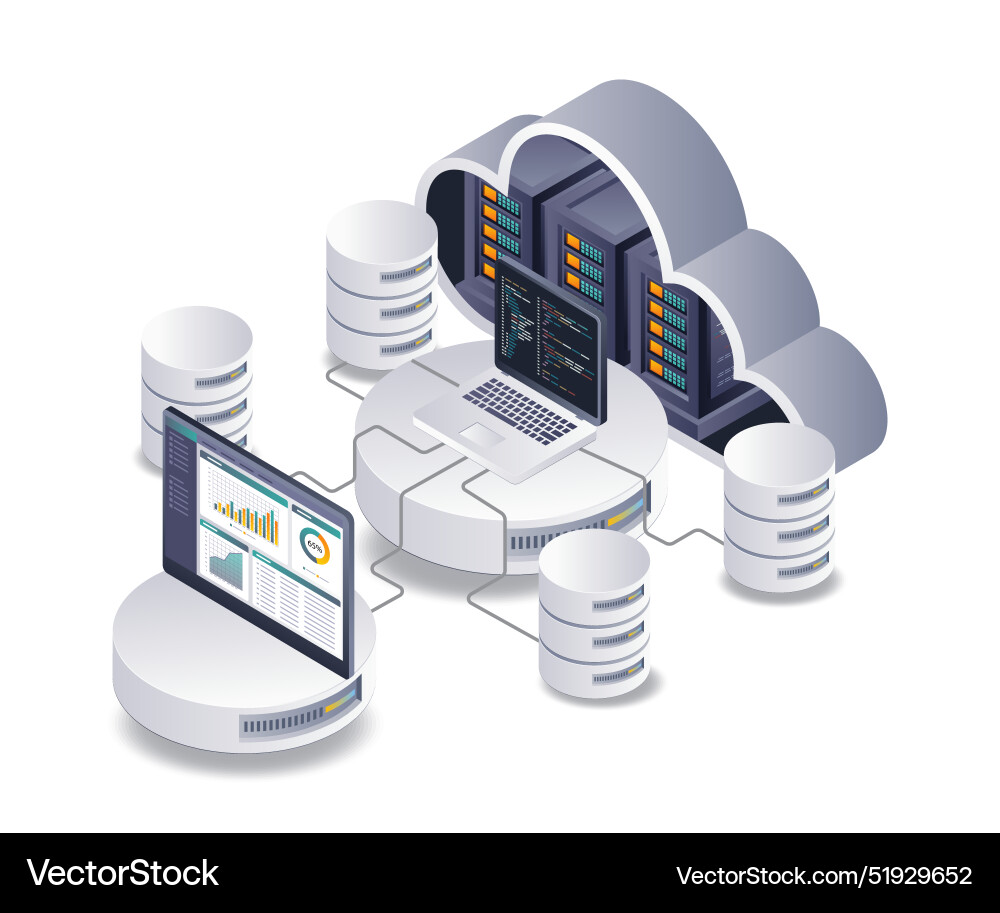 Professional dashboard for analyzing cloud server Professional dashboard for analyzing cloud server vector image
