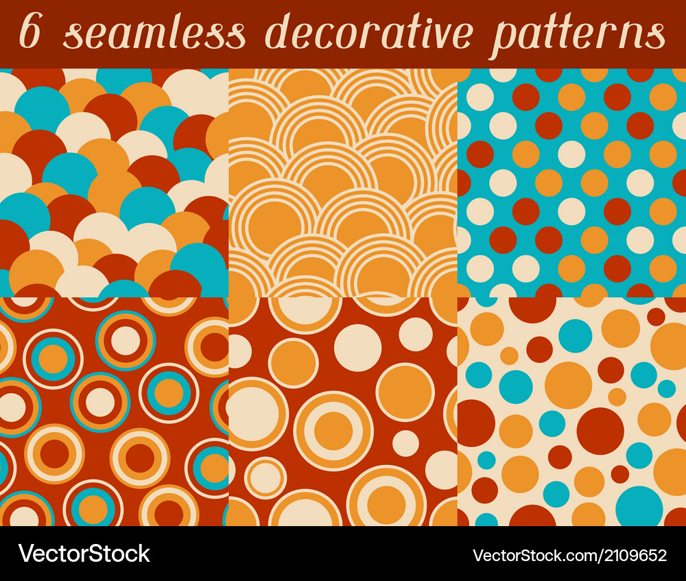 Retro Circle Pattern - Colorful Dots Vector Image