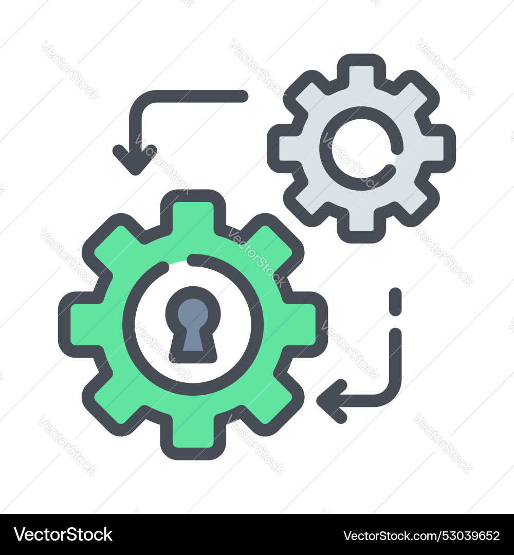 Secure management icon with gear and lock setting Vector Image
