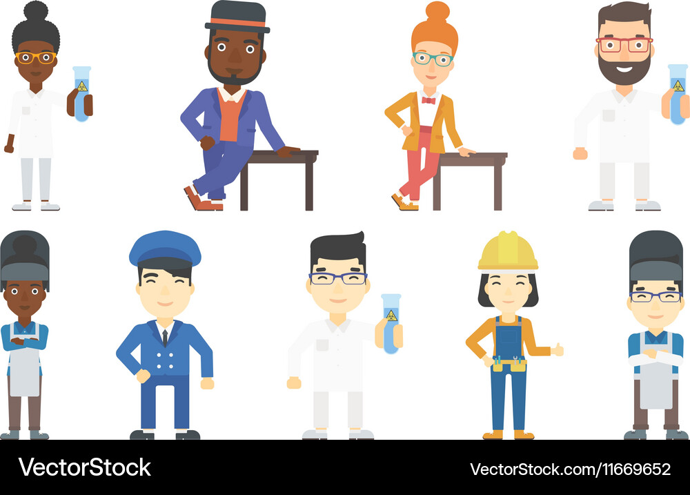 Set of professions characters Vector Image