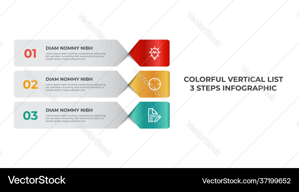 Vertical list infographic element template Vertical list infographic element template vector image