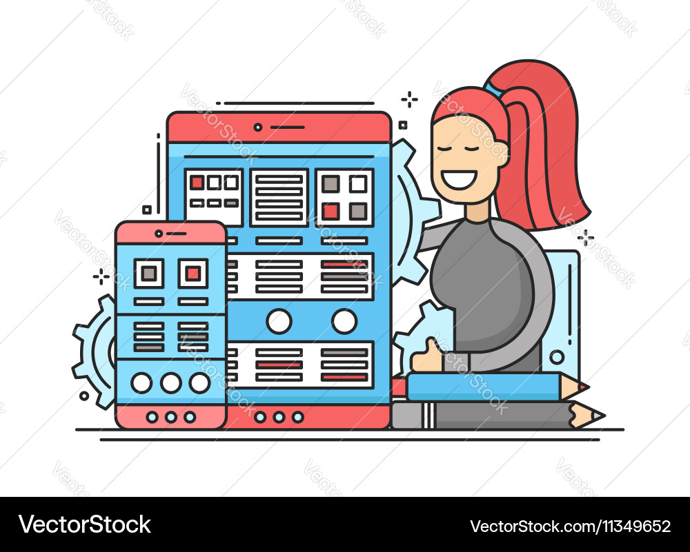 Web page optimization - flat design website banner vector image