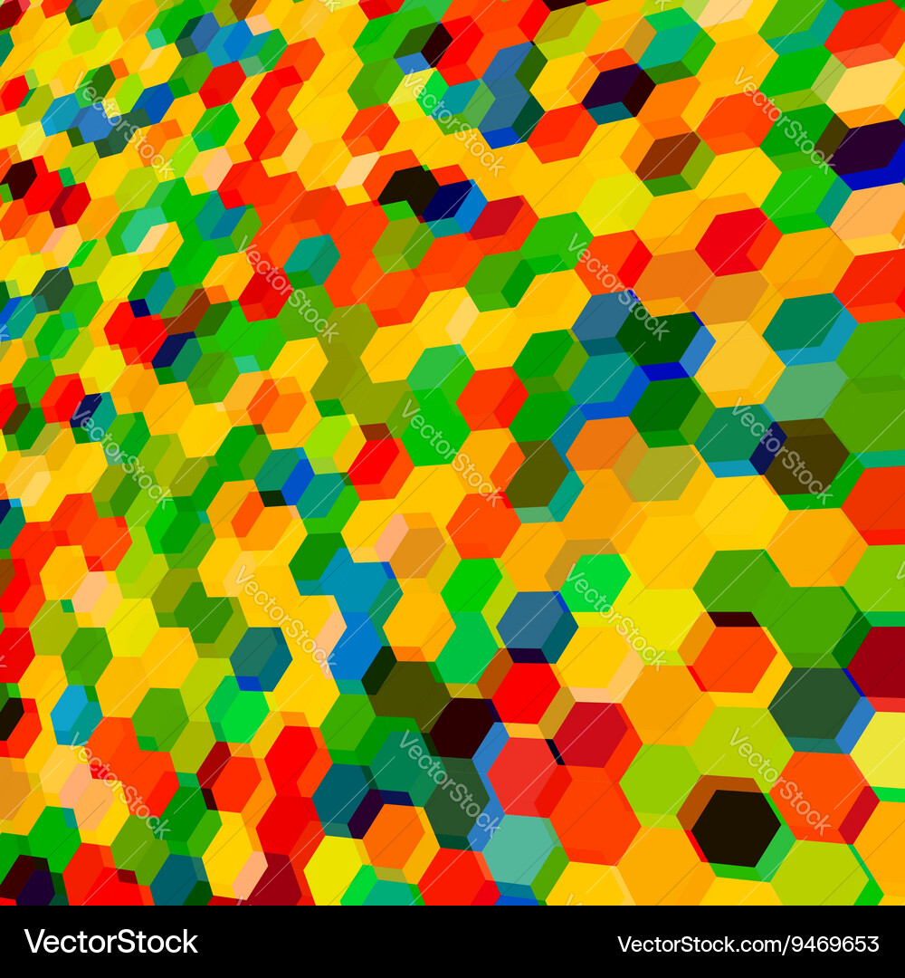Abstract background with colorful hex polygons Vector Image