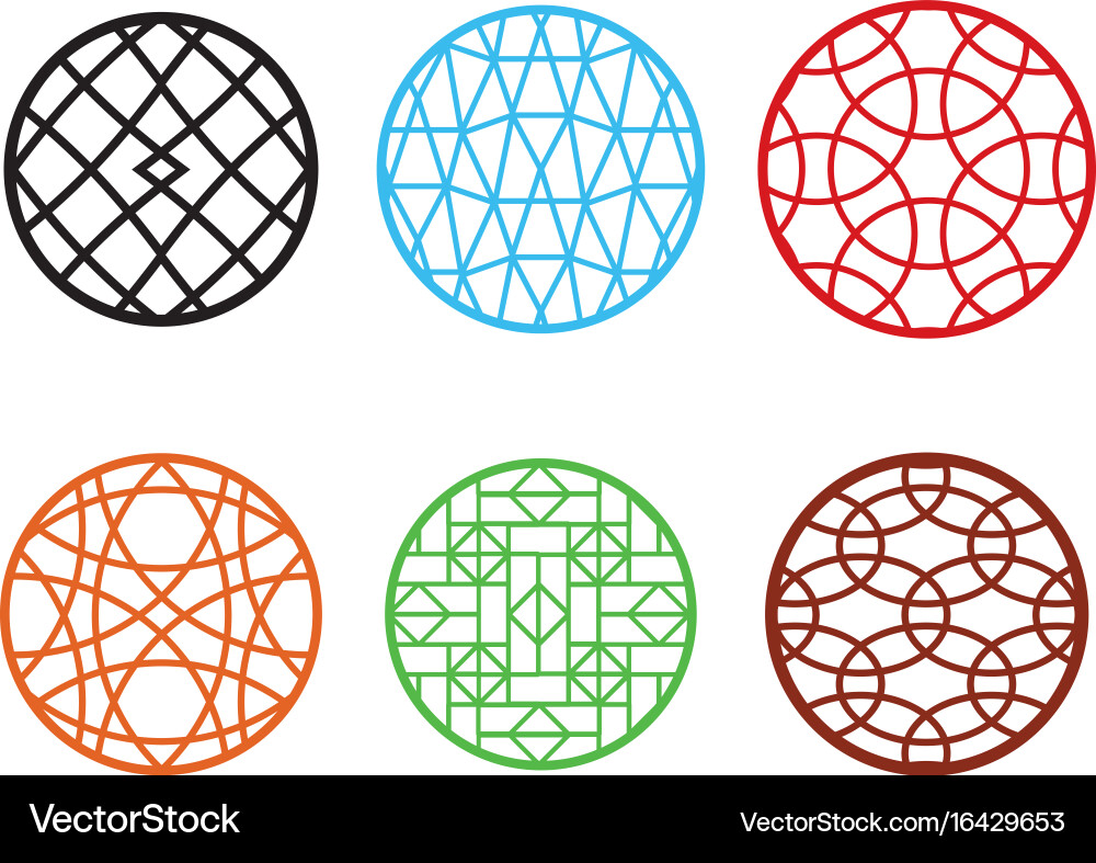 Art round chinese pattern window frame vector image