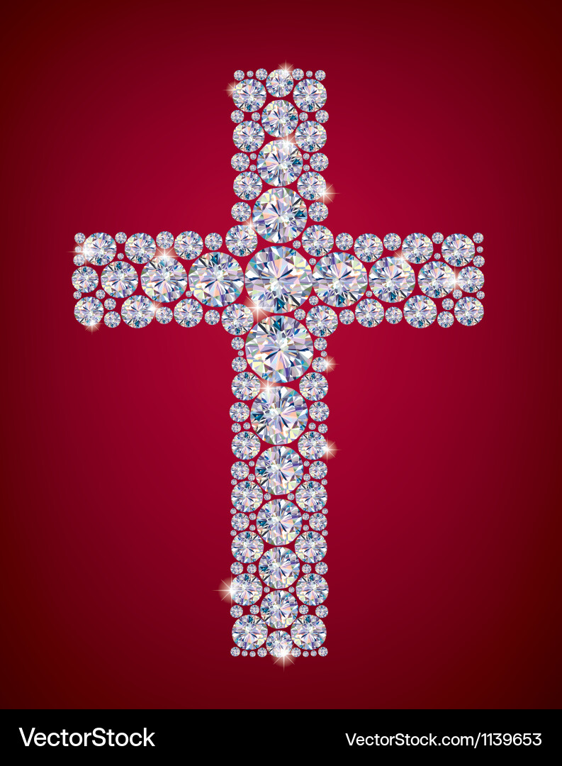 Diamond Cross Symbol Vector Image