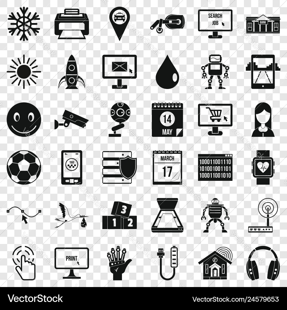 Different apps icons set simple style Different apps icons set simple style vector image