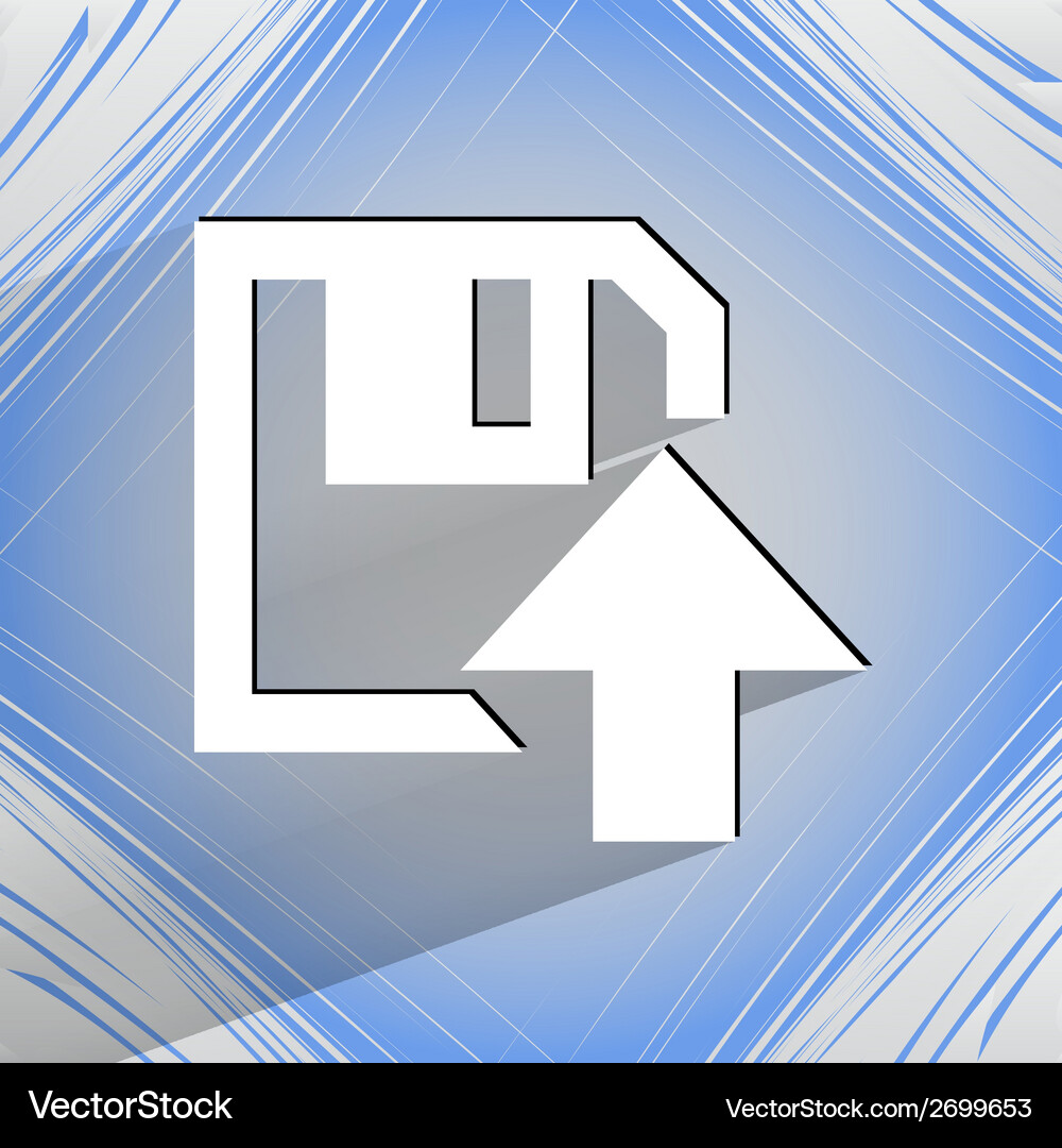 Floppy disk upload flat modern web design Vector Image